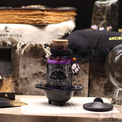 Ancient Witch's Bath Spell, Potion and Rose Quartz Crystal Amulet – Love