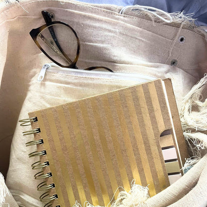 Saco de Lona de Algodão com Alças em Pele