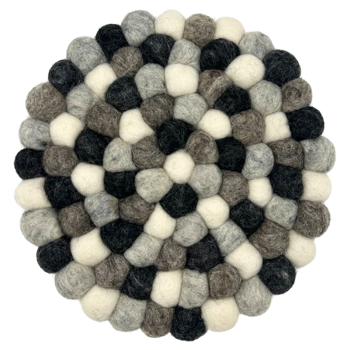 Individual de Mesa Redondo em Feltro – 20 cm, Cinzento Multicolorido