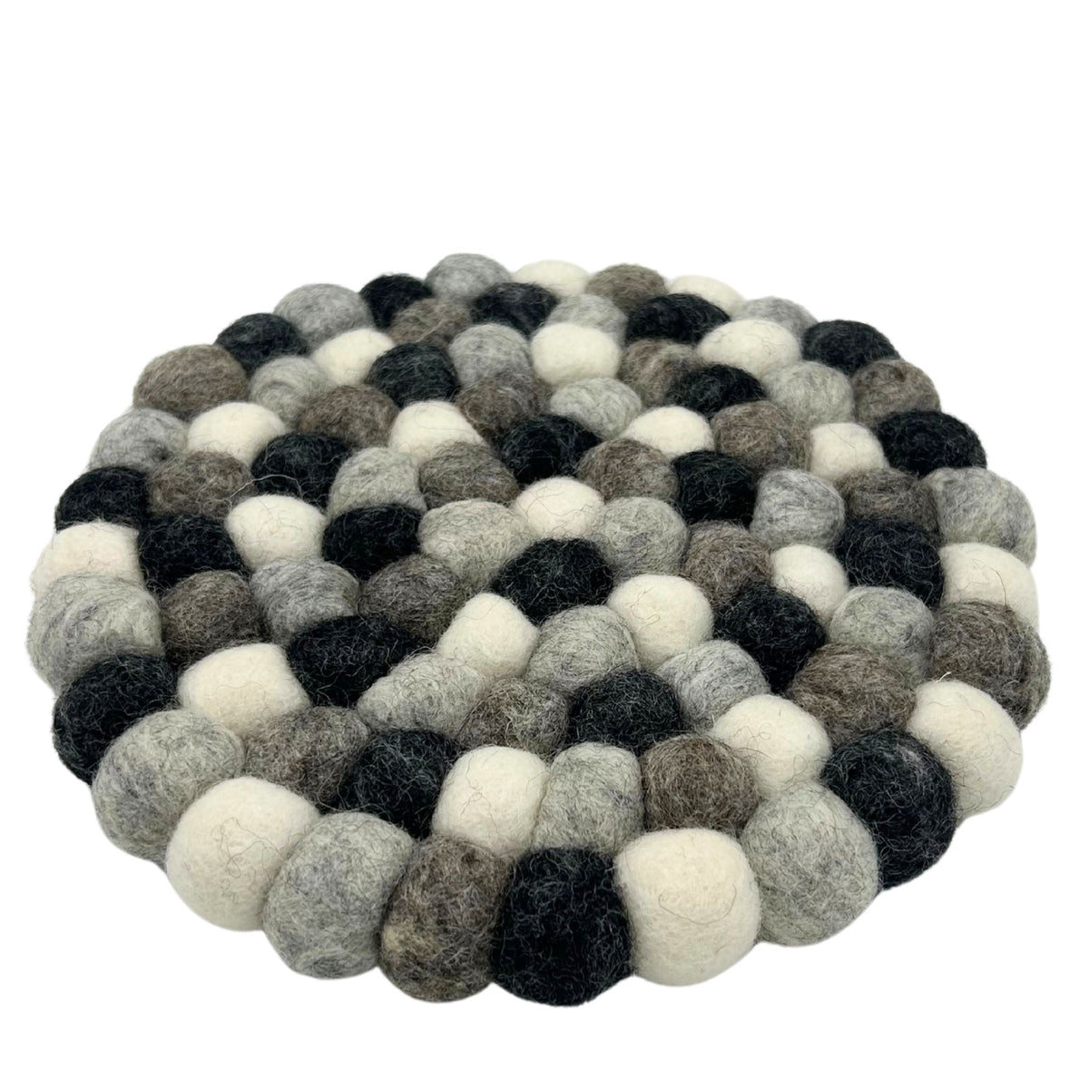 Individual de Mesa Redondo em Feltro – 20 cm, Cinzento Multicolorido