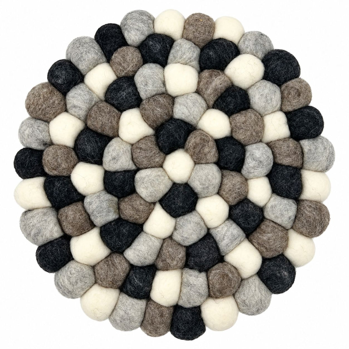 Individual de Mesa Redondo em Feltro – 20 cm, Cinzento Multicolorido