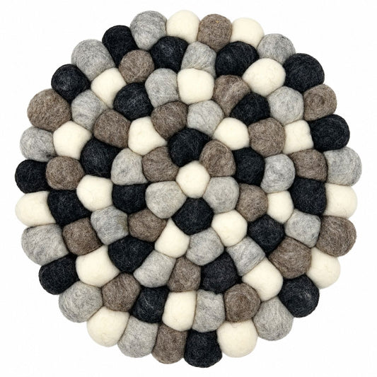 Individual de Mesa Redondo em Feltro – 20 cm, Cinzento Multicolorido