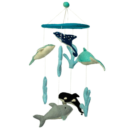 Móbile Artesanal de Feltro – Golfinhos & Vida Marinha