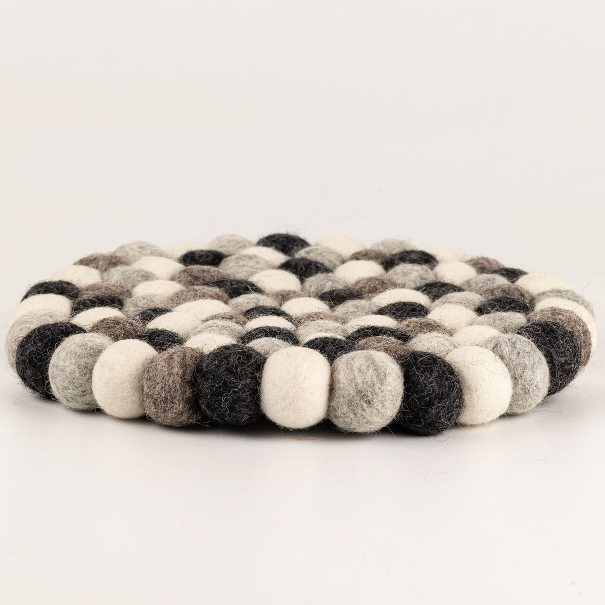 Individual de Mesa Redondo em Feltro – 20 cm, Cinzento Multicolorido