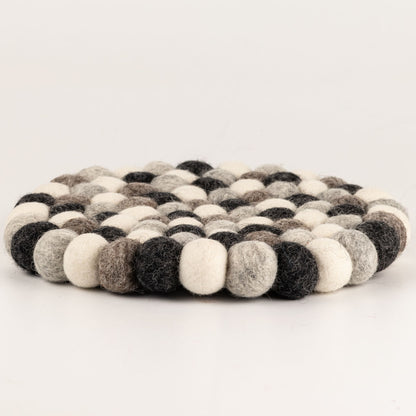 Individual de Mesa Redondo em Feltro – 20 cm, Cinzento Multicolorido