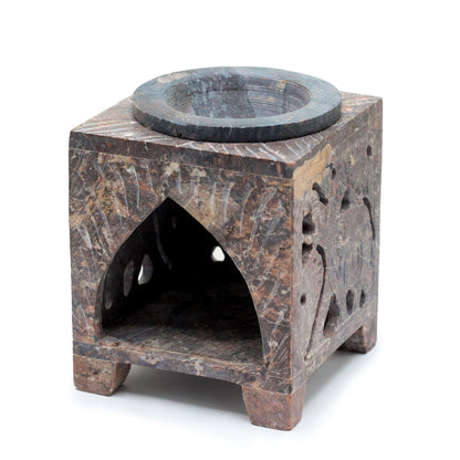 Queimador de Óleo em Esteatite – Elefante, 10 × 7,5 cm