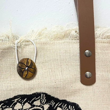 Saco de Lona de Algodão com Alças em Pele