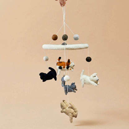 Móbile Artesanal de Feltro – Gato & Ratinhos