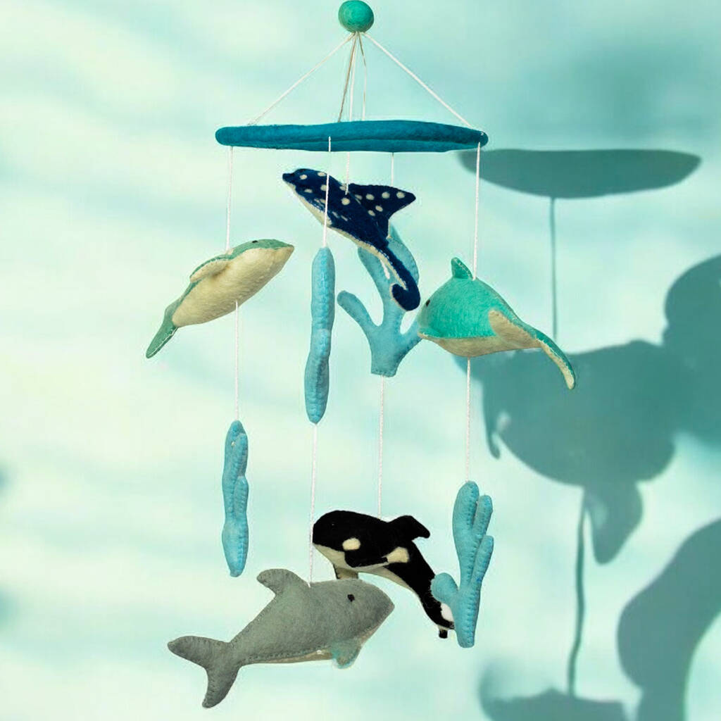 Móbile Artesanal de Feltro – Golfinhos & Vida Marinha