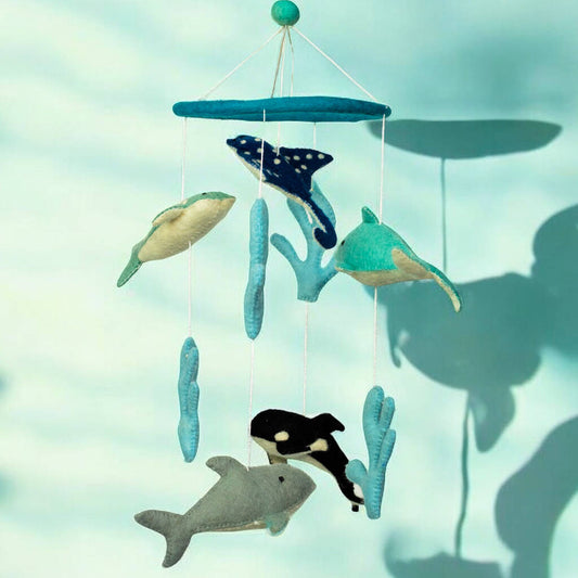 Móbile Artesanal de Feltro – Golfinhos & Vida Marinha